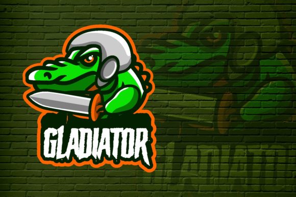 Command Your Esports Arena with a Gladiator Crocodile Logo