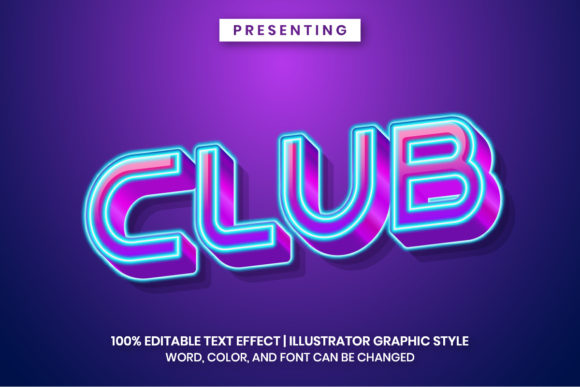 Neon Club Text Effect: Illuminate Your Designs