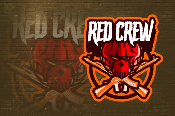 Red Crew E-Sport Logo Graphic: A Perfect Fit for Your Gaming Brand