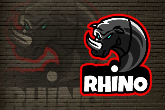 The Black Rhino E-Sport Logo Graphic: Your Team's Digital Identity