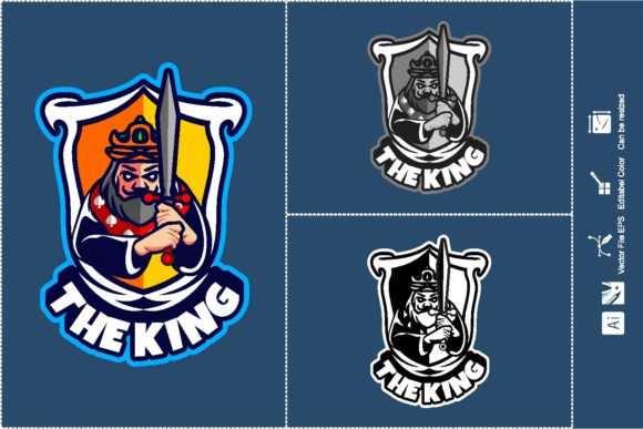 The King E-Sport Logo Graphic: A Perfect Emblem for Your Gaming Team