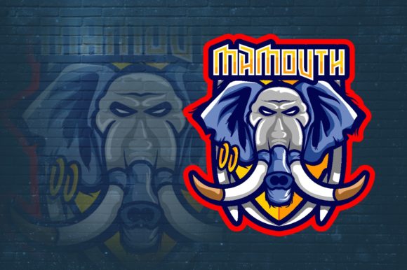 Unleash Your Gaming Brand with the Mammoth E-Sport Logo Graphic