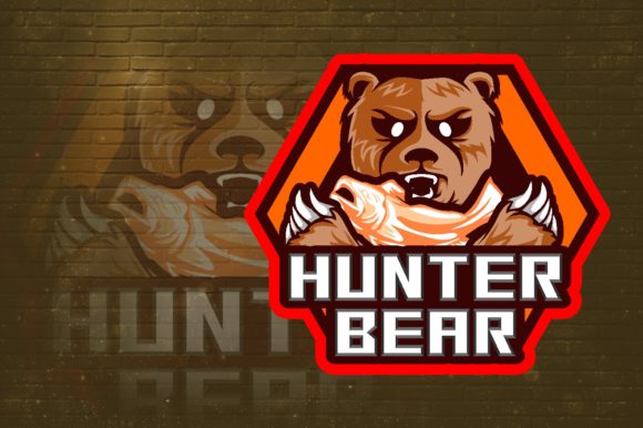 Unleash Your Gaming Team's Potential with the Hunter Bear E-Sport Logo Graphic